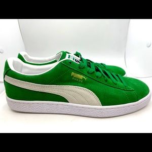 Puma Suede Teams 380168-02 Olive Green/White Sz 11